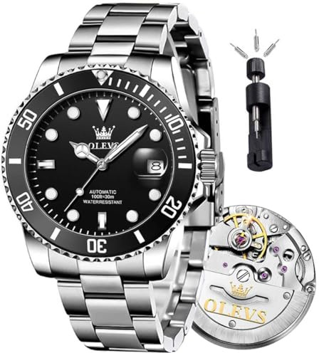 OLEVS Men's Mechanical Watch Hollow Out Waterproof Automatic Stringing Watch for Men