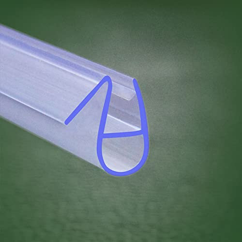 Acezanble Bath Shower Screen Door Seal Strip for 5-6mm Glass Thickness 8mm Seals Gap (Type 3)