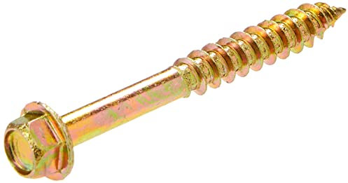 TIMCO Vis tire-fond avancées | Tête hexagonale | Pointe oblique | Jaune | 8,0 x 70 | Boîte de 50 (870SCSY)