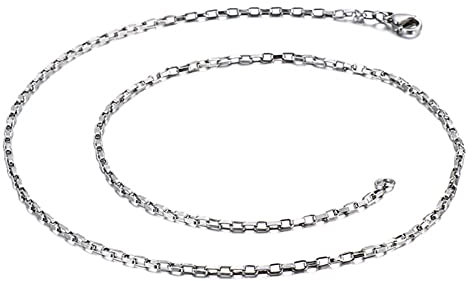 AMDXD Boy Necklace, Simple Chain Brake Men's Chain Necklaces, 2mm45cm, No Gemstone