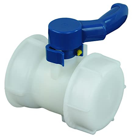 GASMIS IBC Kugelhahn IG S100x8 (100mm) Grobgewinde - Abgangsgröße AG S100x8 DN80 - Mit Schraubkappe und Dichtung, für Container, Regentonne, Behälterzubehör, 1 Stück