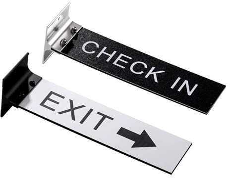 Letreros personalizados de proyección de texto de 2 caras grabados personalizados para pasillo, pasillo, puerta, señales de bandera de 2 x 8 pulgadas