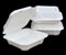 HOT BARGAINS 200 X 9 Inch Bagasse Meal Box Clamshell Takeaway Container Clean White Size (230x230x50mm/9x9'') Large Size For meal, take away, restaurant, part, holidays, outdoor party
