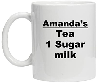 Customised-Printing Personalised Mug with Drink Making Instructions Tea Coffee Any Text and Name Ceramic
