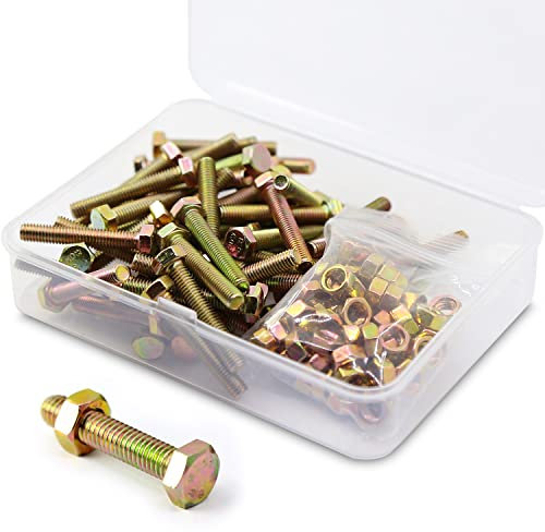 (60 Ensemble) M5 x 20mm Boulons et écrous,à six pans de Coin Extérieur Vis Hexagonale,8.8 Acier galvanisé de qualité