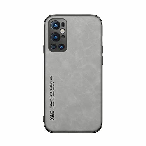 Kepuch Silklike Cover per Oneplus 9 PRO - Custodia Case Piastra Metallica Incorporata per Oneplus 9 PRO - Grigio