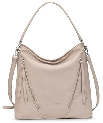 Marc Peter Santorini Handtasche Damen I Damenhandtasche aus Nappaleder I Vintage Umhängetasche I Schultertasche Crème Beige
