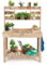 COSTWAY Mesa de Plantación de Madera para Macetas, Mesa de Jardín para Macetas con Estantes, Tablero Abrible, Ganchos, Mesa de Trabajo de Madera para Exteriores, Carga de 150 kg (110x50x153cm)