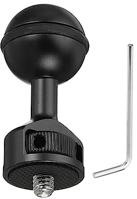 PATIKIL 1 Ball Adapter with 1/4-20 Screw, 360 Rotatable Camera Arm Tray Adapter for Underwater Diving Photography System, Black
