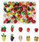 Boutigem 60 cuentas de frutas hechas a mano con manzana, caqui, piña, 3D, fresa, uva, cereza, cuentas de cristal para hacer joyas
