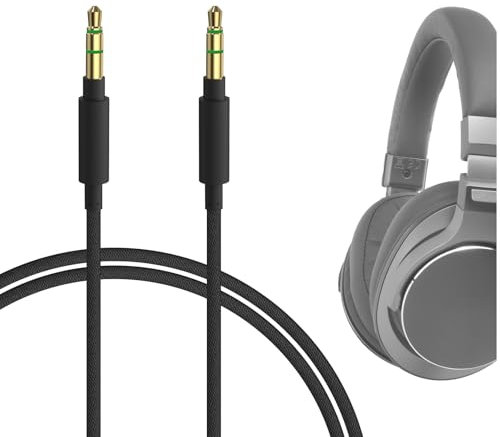 Geekria Audiokabel, kompatibel mit ATH ATH-M50xBT2 ATH-M20xBT ATH-SR5, Yamaha YH-L500A, Pioneer SE-MS7BT Kopfhörer, 3,5 mm geflochtenes Nylon-Ersatz-Stereo-Kabel (1,2 m)
