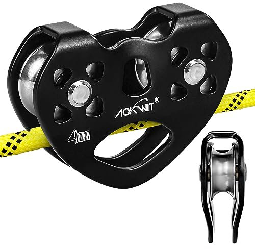 Zipline Riemenscheibe 25KN Aluminium Edelstahl Roller Tandemgeschwindigkeit Dual Trolley Seile 8-13mm Zipline Trolley für Kabel & Seil Heavy Duty Rettung Klettern Schleppen Hinterhof Zipline