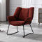chairus Chenille Loungesessel für Wohnzimmer Balkon Modern Gepolstert Polsterstuhl Relaxsessel mit Metallbeinen (Dunkel Rot)