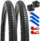 YunSCM 2Pcs Faltbarer 26 Zoll Reifen 26x1.95 Mantel Plus 2Pcs 26 Zoll Schlauch AV32mm Ventil kompatibel 50/54-559 Straßen，Stadt，Mountainbike，Fahrradreifen 26x1.90 26x1.95 26x2.0 und Schlauch