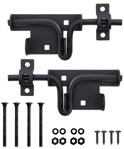 Par de pestillos de puerta de metal de 2 vías para cerraduras de puerta, cerrojos de madera, vallas de granero y puerta de patio