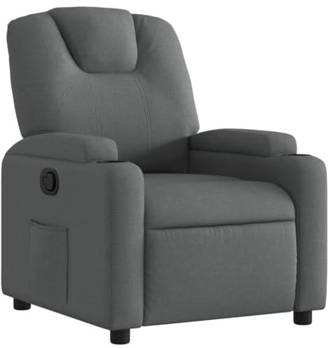 vidaXL Relaxsessel, Sessel mit Liegefunktion, Fernsehsessel Verstellbare Rückenlehne, Liegesessel Ruhesessel Polstersessel, Dunkelgrau Stoff