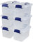 Uumitty 6 Packs Plastic Storage Box, Small Storage Organizer with Lid, Clear Stackable Storage Boxes 5L