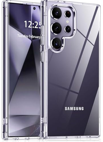 AMAZE!UK for Samsung S24Ultra 5G Phone Case,Clear Built in Screen Protector Shock Proof 360 Crystal Hybrid Bumper Mobile Phone Cover Galaxy S24 ultra 5g