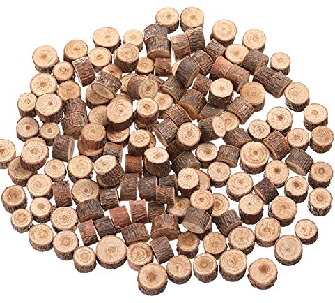 LAZACA Holzscheiben zum Basteln Deko Klein Holz Log Scheiben Unvollendete DIY Handwerk Holz-Scheiben Hochzeit Mittelstücke Weihnachten Dekoration Baumscheibe (1.5-2.5cm 150 Stück)