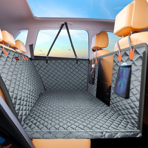 JOEJOY Back Seat Extender for Dogs - Dog Car Seat Cover for Dogs Waterproof & Foldable, Non-Slip Back with Hard Bottom Car Seat Cover for Cars, Trucks and SUVs, Suit for Travel Camping
