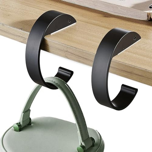 Calkrer Set di 2 ganci da tasca a forma di C per appendere borse a un tavolo o una scrivania. Gancio da tasca resistente per postazioni di lavoro.