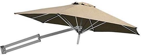 Sombrilla de Playa Sombrilla de Patio montada en la Pared, sombrilla de jardín de 220 cm/250 cm, sombrilla de Aluminio y poliéster Verde para Exteriores, Patio Trasero, cafetería, protección UV Plegab