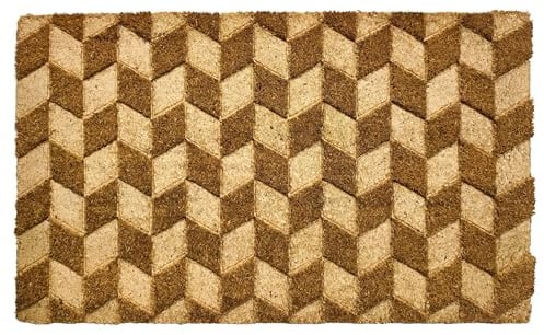 EHC Natural Coir Non-Slip Entrance Mat Outdoor & Indoor Mat, Heavy Duty Doormats Dirt trapper door mats for Front Door, Patio or Entrance, 40 x 70 cm