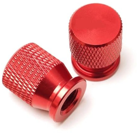 Motorrad-Ventilkappen Motorrad Reifen Ventil Air Port Stem Abdeckung Kappe Stecker CNC Zubehör Für KAWASAKI ZZR600 ZZR1200 ZZR1400 ZZR1100(Rosso)