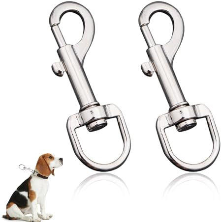 2 Stück Karabinerhaken mit Drehgelenk,Schlüssel Karabiner Schlüsselanhänger Karabiner,für Robust Hundeleine,SchlüsselKarabiner,Edelstahl SchlüsselKette,Hundehalsband Drehkarabiner Wirbelkarabiner