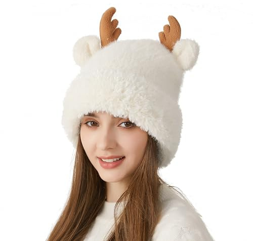 LY4U Sombreros de Invierno para Damas, Gorros de Lana para Mujeres, Sombreros de Snowboard de Esquí Suaves y Ligeros para Niñas, Lindo Sombrero