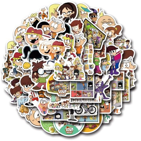 The Loud House Aufkleber 50 Stück für Laptop, Stoßstange, Wasserflaschen, Computer, Telefon, Schutzhelm, Autoaufkleber und Abziehbilder