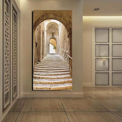 VIRANDA 3D Türaufkleber Selbstklebend Türtapete Vinyl Türschutzfolie Wasserdichte Türposter Treppe für Zuhause Dekor 100x200cm