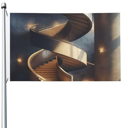 Flaggen Spezielle Wendeltreppe Banner Uv Beständig Outdoor Fahne Premium Gartenflagge Für Paraden Garten Partys 152X90Cm