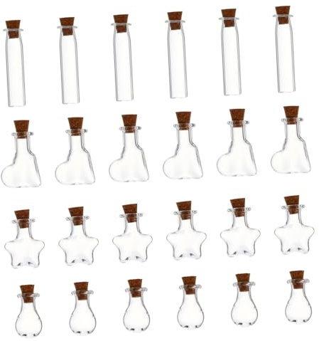 Amosfun 50stücke Transparente Mini-glasflaschen Mit Korken Glasgefäß Für Diy-zubehör Und Aufbewahrung Von Und Ätherischen Ölen Mini-wunschflasche Mit Korkverschluss