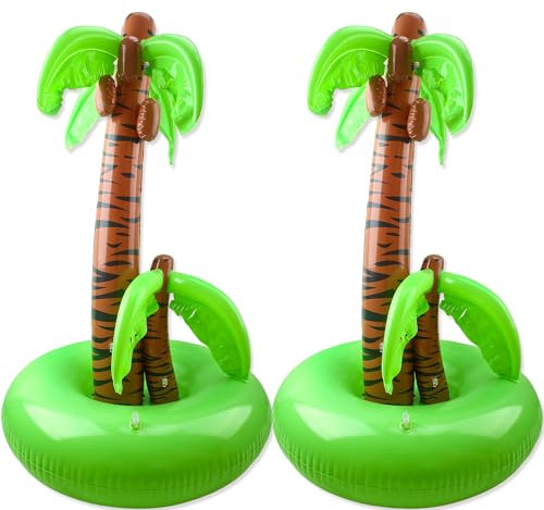 2 Stück 106,7 cm aufblasbare Palmen Jumbo Große Kokosnussbaum Blow Up Palmen für Sommer Tropische Strand Pool Party Hawaii Party Dekoration