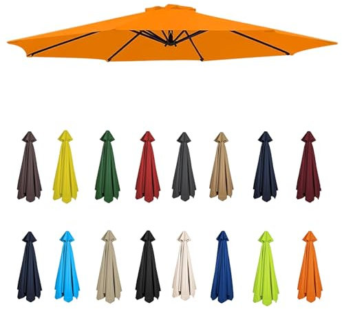 2m-3.5m Replacement Parasol Canopy, Umbrella Replacement Fabric, Garden Umbrella Replacement Cover, Outdoor Replacement Fabric, 6/8 Arms, replacement parasol fabric cover for Garden Umbrella(Orange,8r