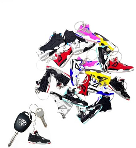 TSY TOOL 30 Pcs of Random Mini Retro Sneaker Keychains – Shoe Key Chains for Goodie Bags, Collectors, Sneakerhead