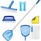 Épuisette de Piscine à Mailles Fines 172 cm de Long,Épuisettes de Surface pour Piscine,Epuisette de Fond de Piscine,Kit de Piscine Nettoyage avec Brosse de Piscine et Chiffon,pour Piscine,Etang