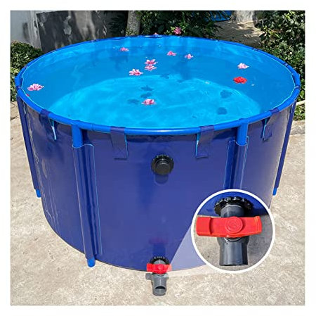 Aufstellpool-Aquarium für Fische und Koi – 1,2 x 0,8 m PVC-Plane mit Stahlrahmen, Ablassventil, langlebiges blaues Teichbecken, ideal für Goldfische und Wasserlebewesen