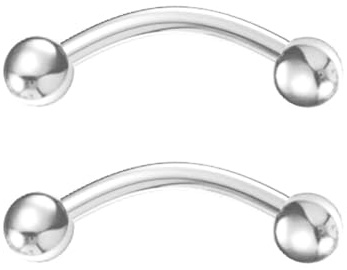 Body CAC 14G/16G/18G Titan Gebogen Barbell Bananen-Barbell,Rook Bridge Helix Augenbrauenringe Piercing Schmuck 6mm/8mm/10mm/12mm