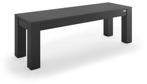 MOBILI FIVER, Ausziehbare Bank Rachele 140(192,5) x45 cm, Esche Zwart