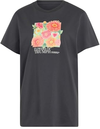 adidas Damen Floral Loose Graphic 2 Shirt, Carbon, XXL