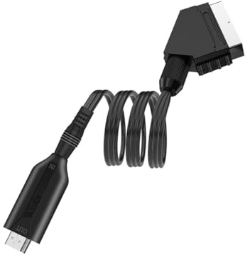 SOIMISS Convertitore Scart a interfaccia video con audio Cavo Convertitore Video Analogico Digitale USB Alimentato Adattatore Video Scaler per Tv Hdtv Dvd Stb Vhs
