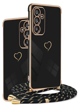 HomiTunky Amor Funda de movil con Cuerda para Colgar Huawei P20 Lite,Carcasa TPU Suave Silicona Case con Correa Colgante Ajustable Cuerda Correa de Cuello Cadena Cordón