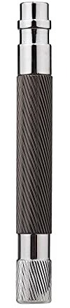 Dioche Rasiergriff, Ersatz-Rasiergriff aus Edelstahl für Rasierhobel, Rutschfester Griff mit Roségold-Schwarz-Silber-Gold-Optionen (BLACK)