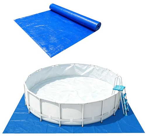 500x500 cm Tapis de Sol Piscine pour 4,57 m Ronde Piscine