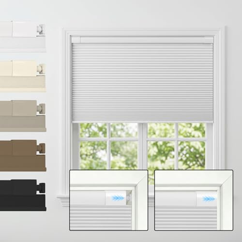 Plissee ohne Bohren nach Maß,Verdunklung Plissee für Fenster,39-210cm Breit | 5 Farben,Blackout Plissee Sonnenschutz,Thermo,Schlafzimmer,Wohnzimmer,Büro