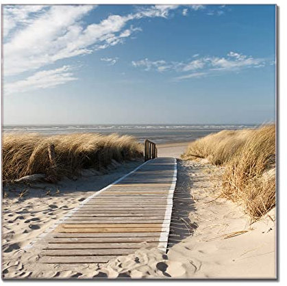 banjado Glas Magnettafel (50 x 75cm) - Magnetwand Glas - Magnetpinnwand als Memoboard - Pinnwand Magnettafel Küche, Büro, Kinderzimmer - Dünen