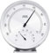 ADE Analoges Thermo-Hygrometer WS 1813 (Mechanisches Thermometer mit Hygrometer, aus Edelstahl mit Abdeckung aus Glas, 11,5 cm Durchmesser) silber