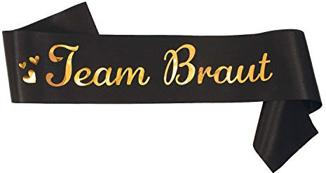 Oblique Unique® Braut Team Braut Schärpe JGA Junggesellinnenabschied Hochzeit Hen Party - wählbar (Team Schwarz)
